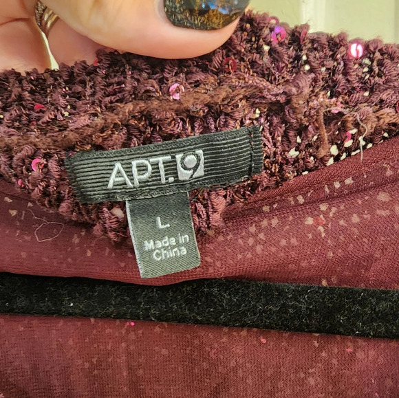 Apt 9 maroon sparkly sweater size lg - Picture 3 of 4